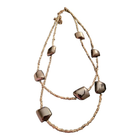 Chico's Multi Strand Silver Beaded 18"-24" Necklace - Picture 1 of 3